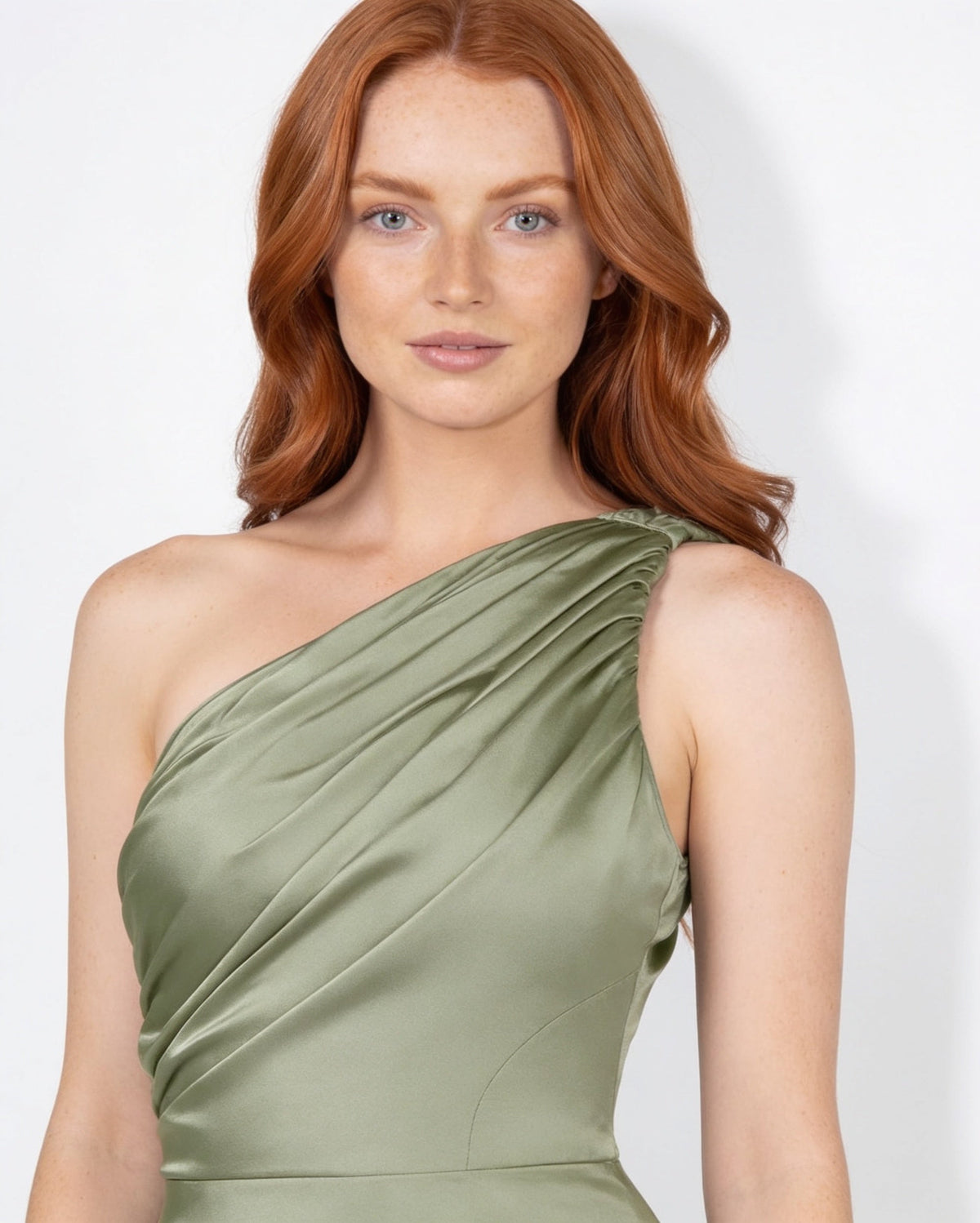 One-Shoulder Ruched Maxi Dress