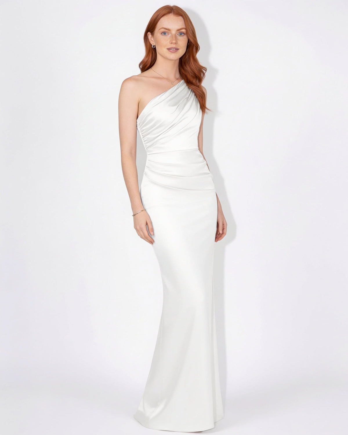 One-Shoulder Ruched Maxi Dress