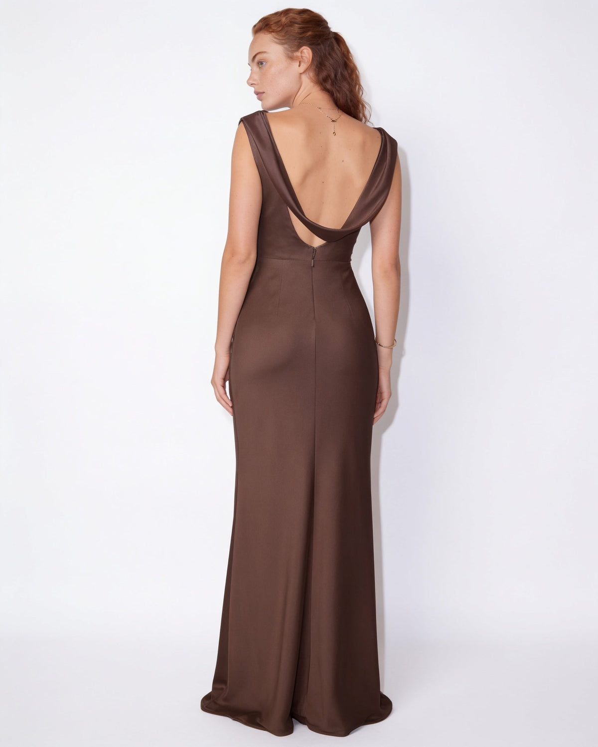 Cowl Neck Open Back Maxi Dress
