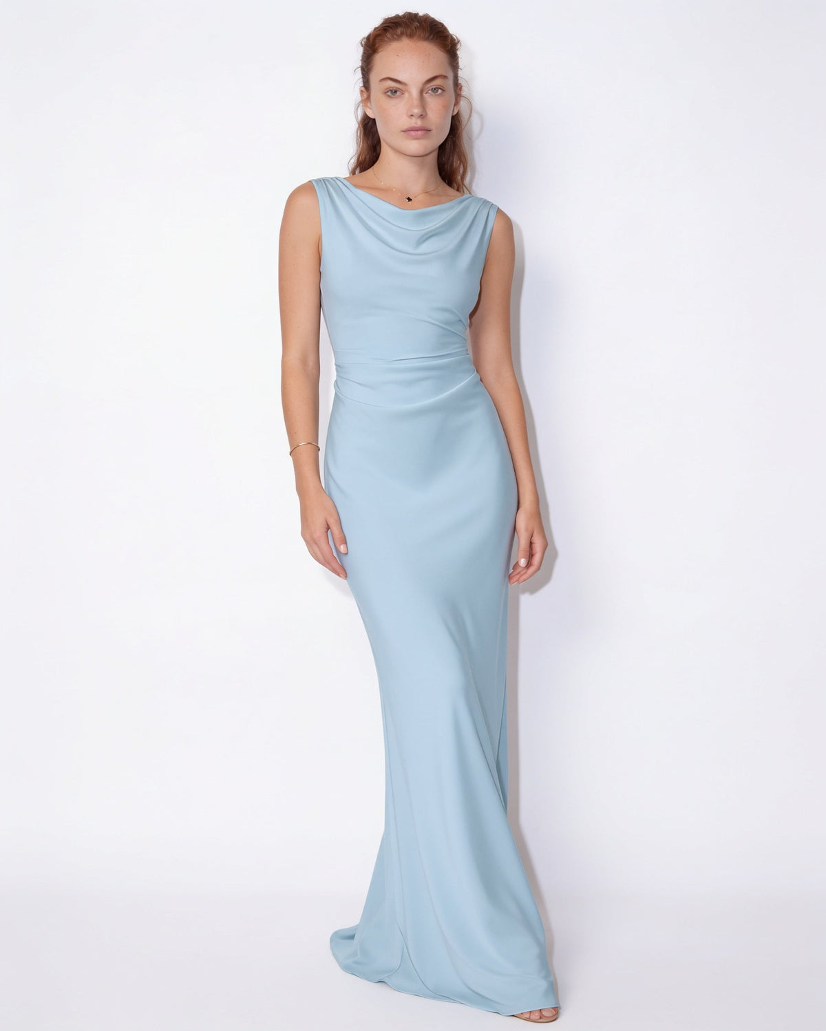 Cowl Neck Open Back Maxi Dress