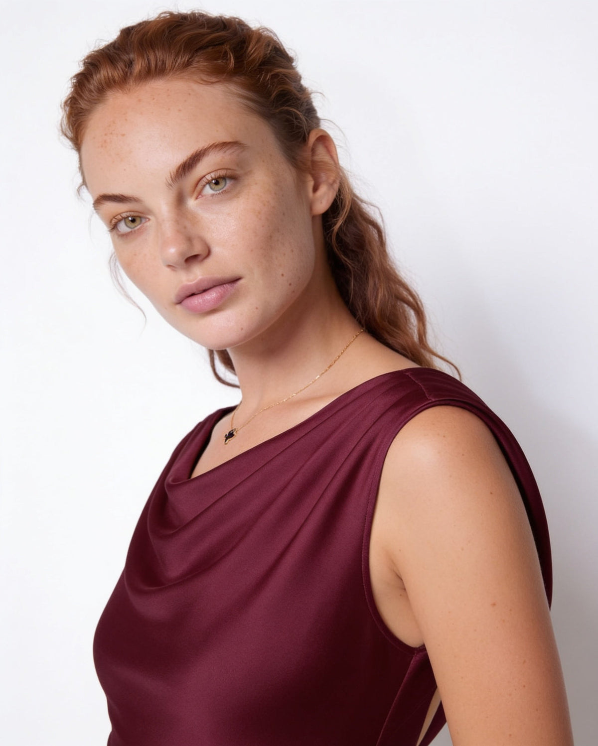 Cowl Neck Open Back Maxi Dress