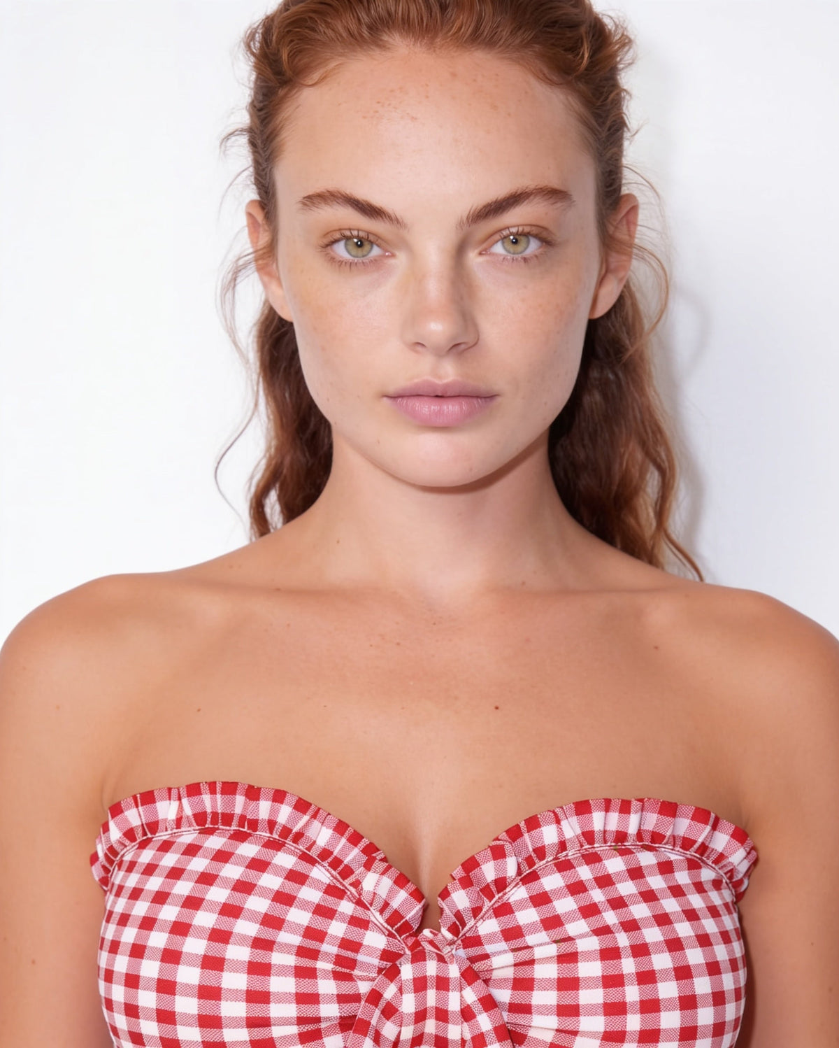 Ruffle Tie-Front One Piece Swimsuit