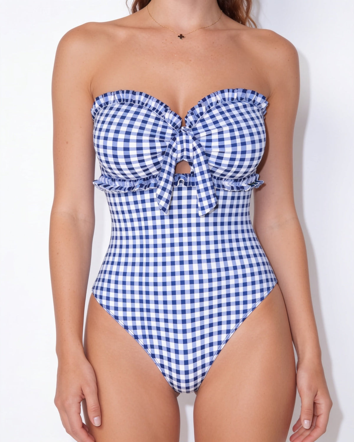 Ruffle Tie-Front One Piece Swimsuit