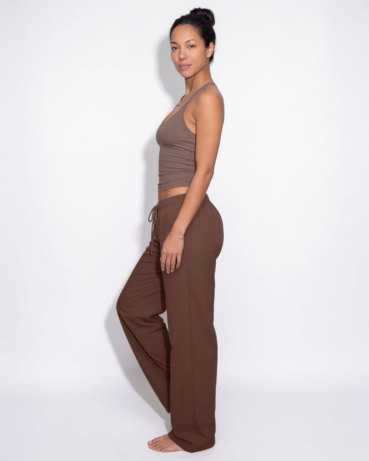 Sweetheart Halterneck Ribbed Tank Top