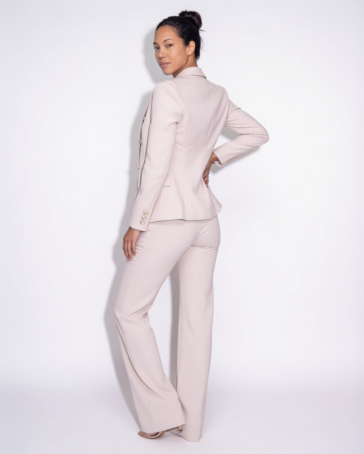 Double-Breasted Tailored Blazer Suit