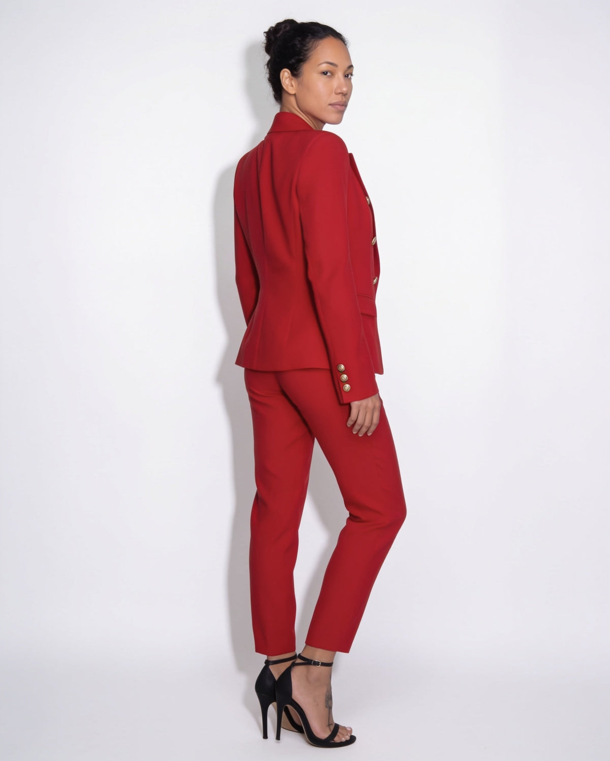 Double-Breasted Tailored Blazer Suit
