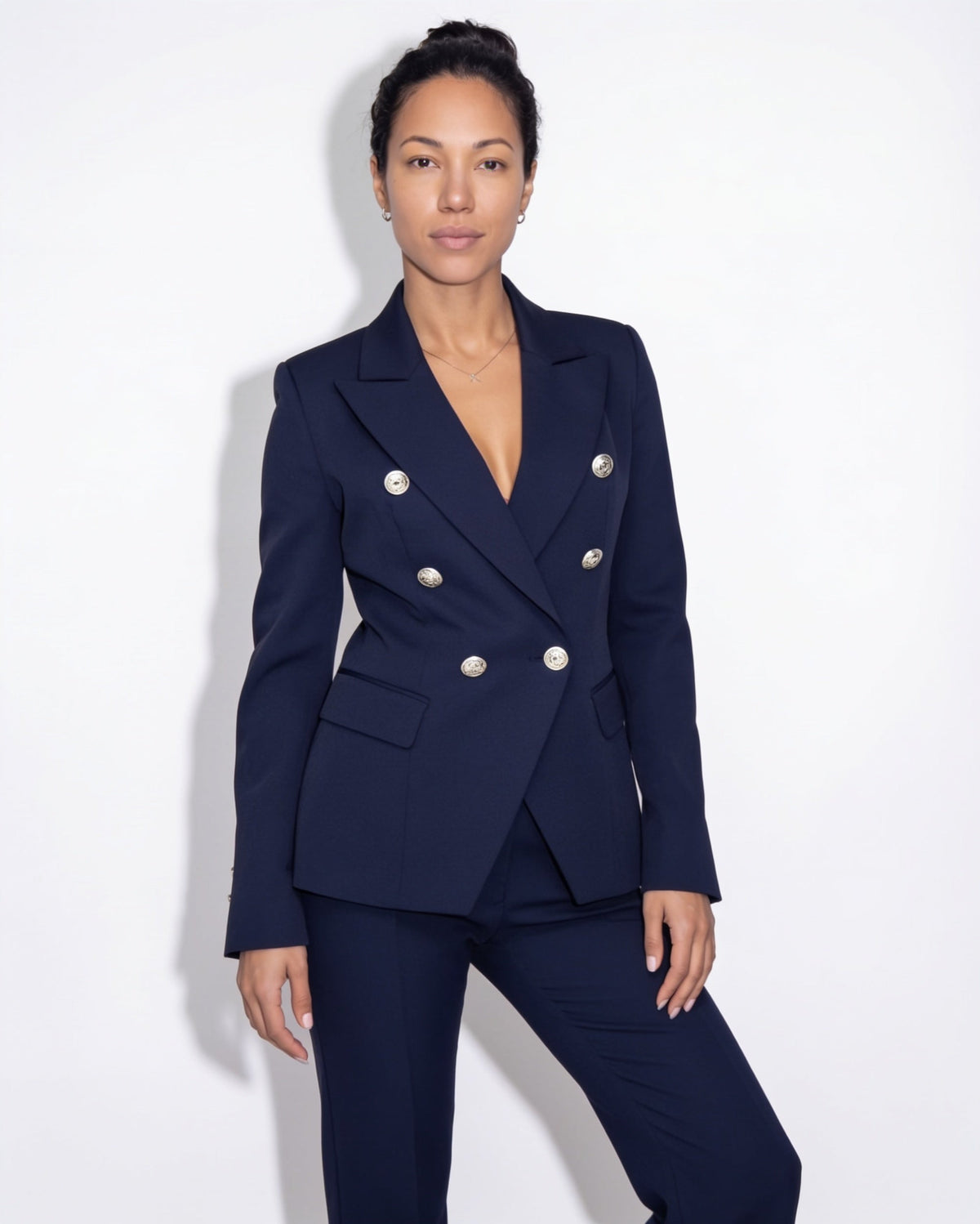 Double-Breasted Tailored Blazer Suit