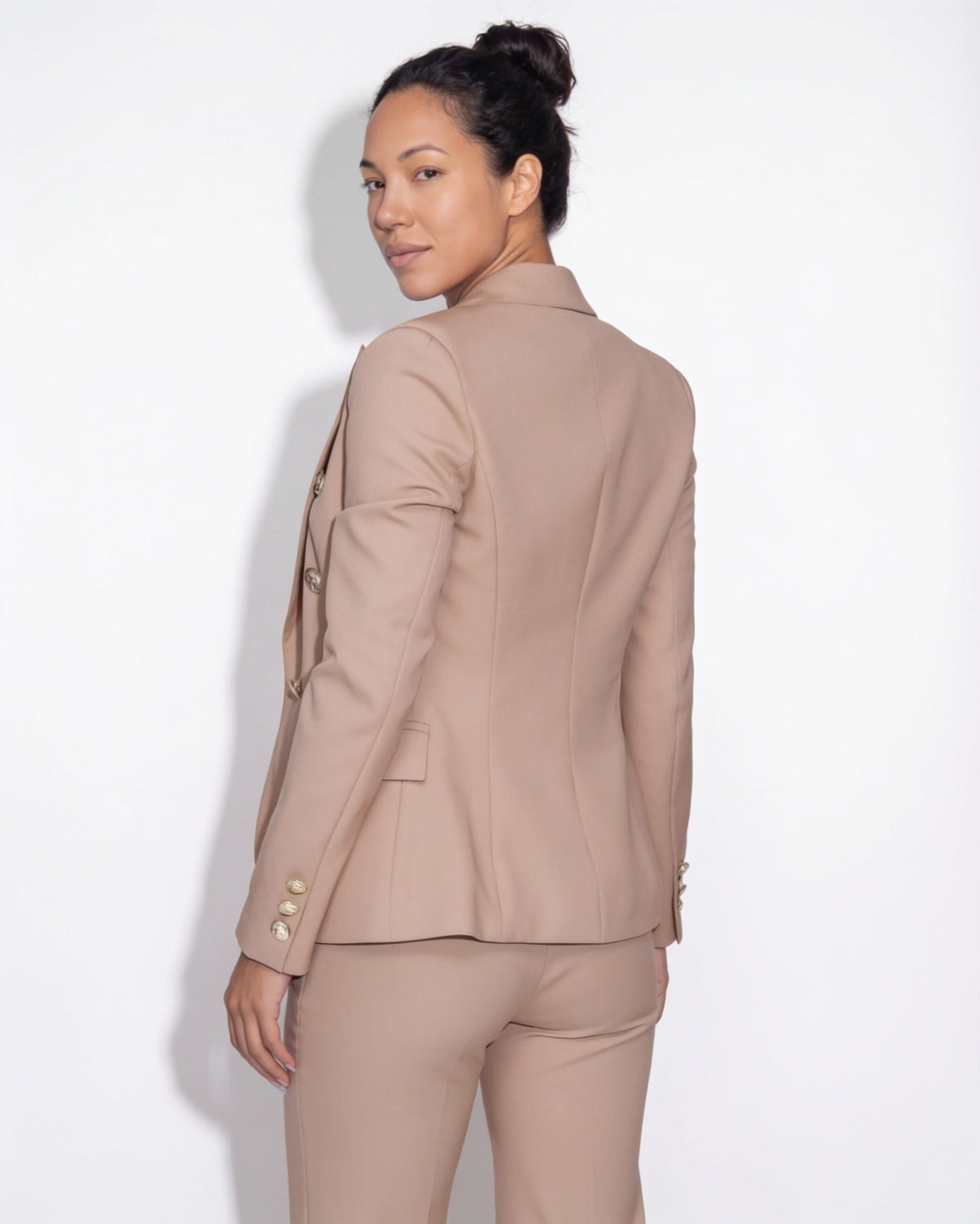 Double-Breasted Tailored Blazer Suit