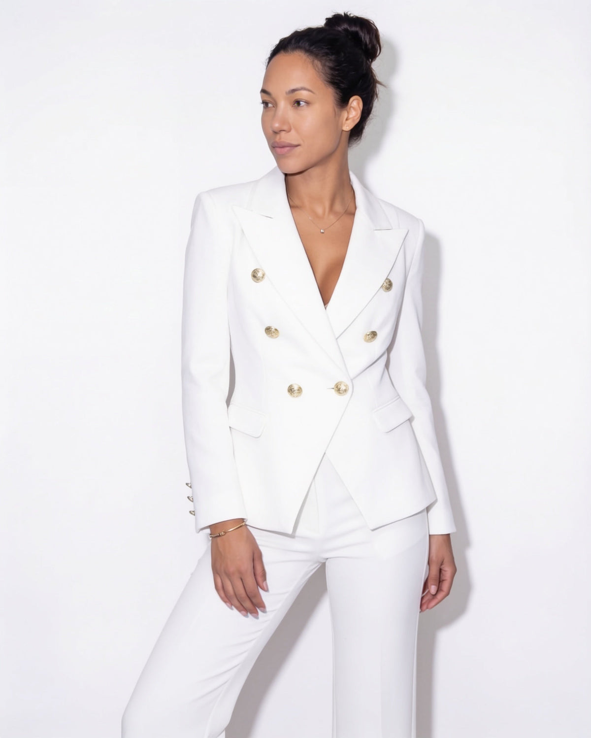 Double-Breasted Tailored Blazer Suit