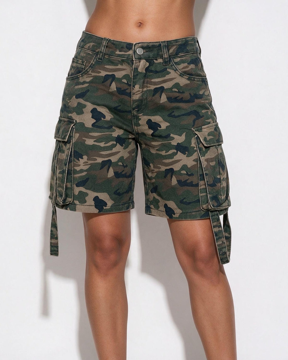 Camouflage Cargo Cotton Shorts