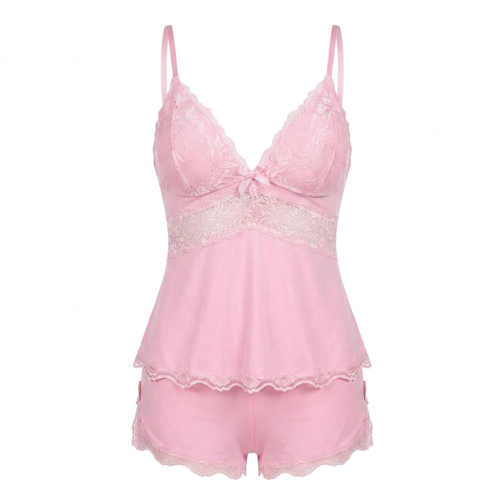 Lace Trim Cami Pyjama Set
