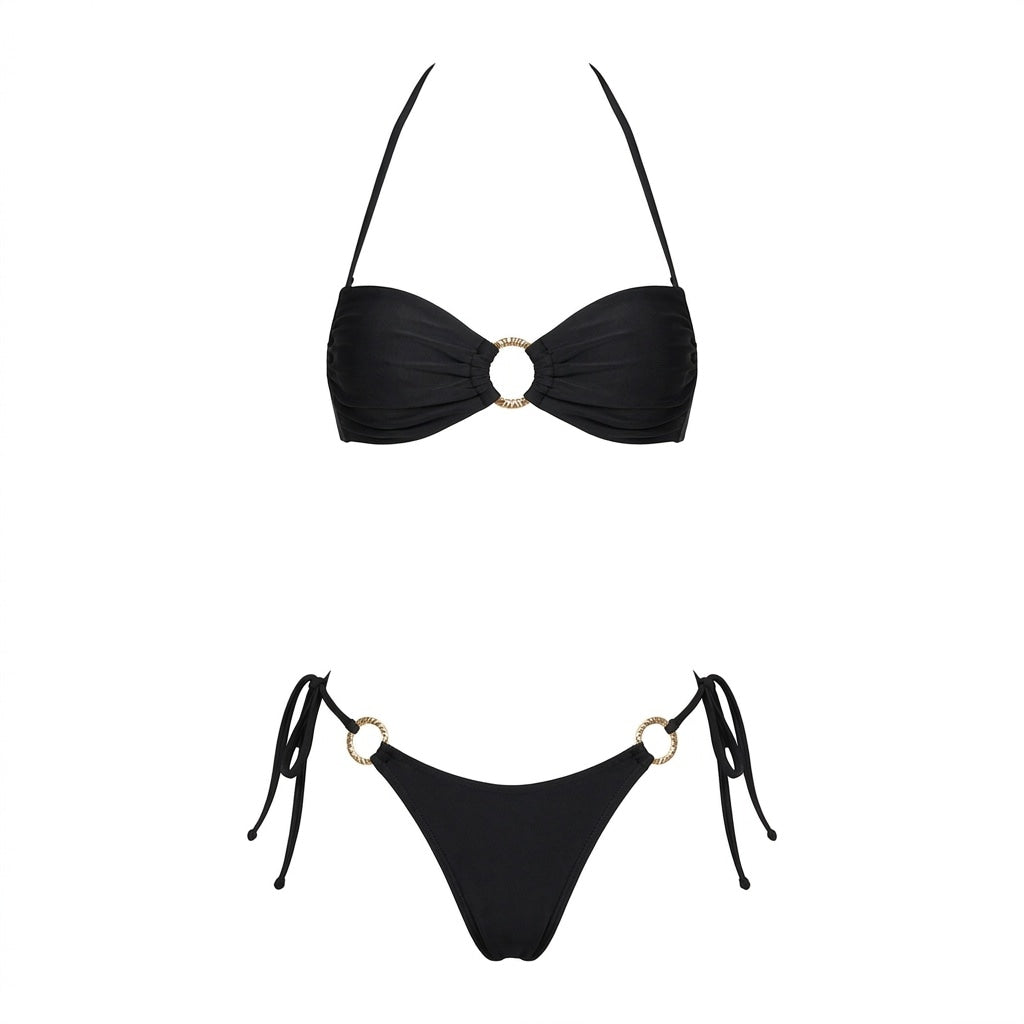 Bandeau Ring Detail Bikini Set