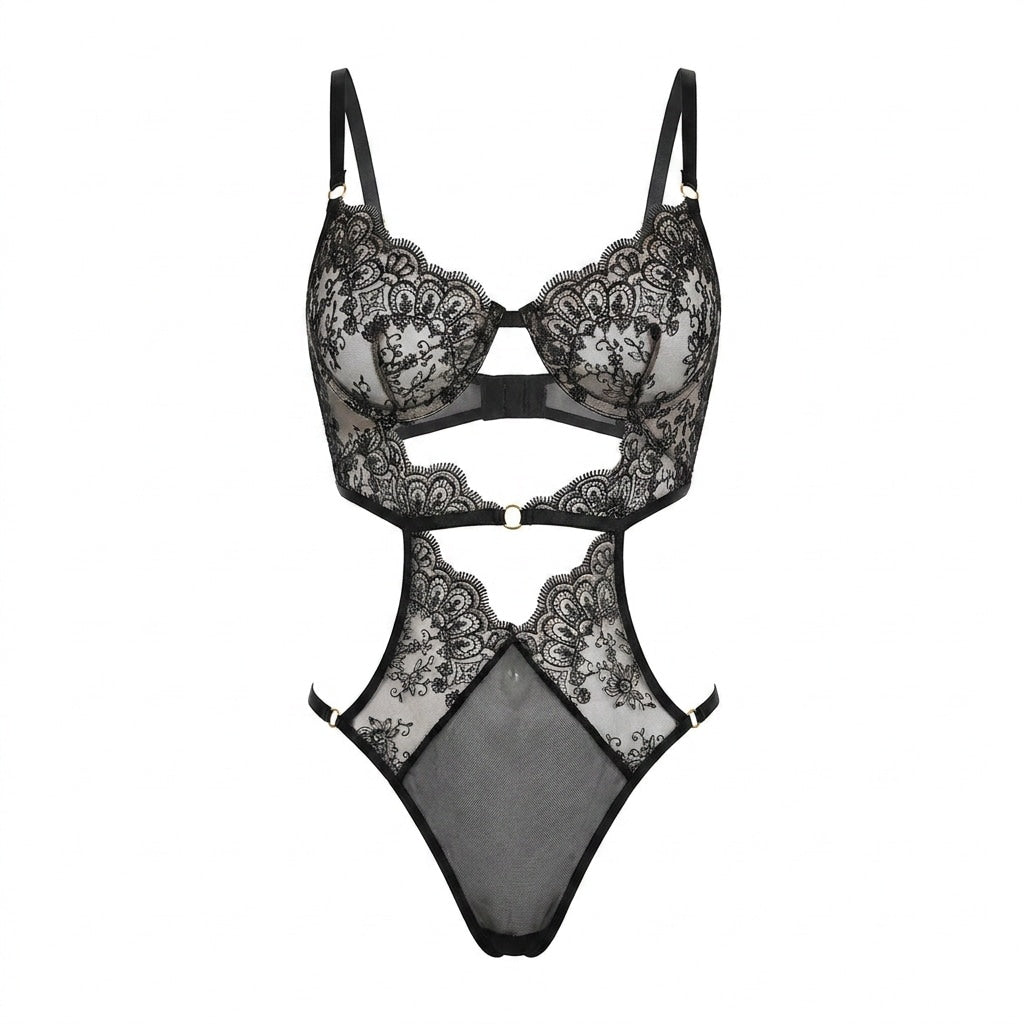 Floral Strappy Lace Bodysuit