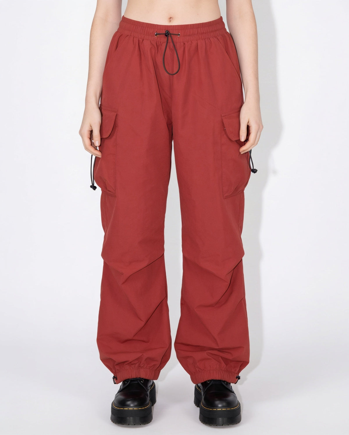 Ruched Parachute Cargo Trousers