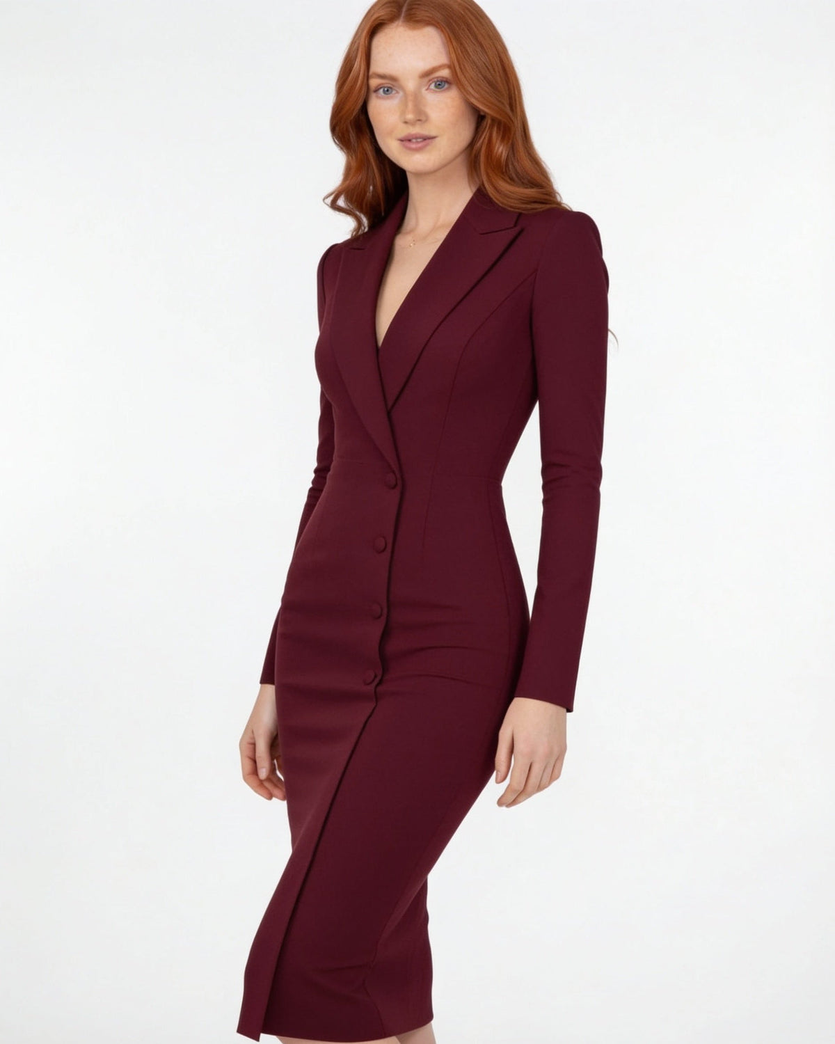 Peak Lapel Blazer Dress