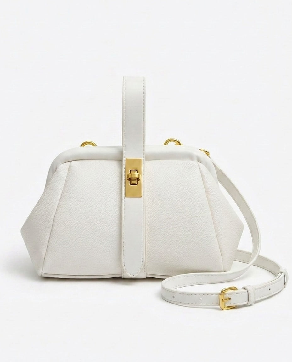 Pleated Frame Crossbody Bag