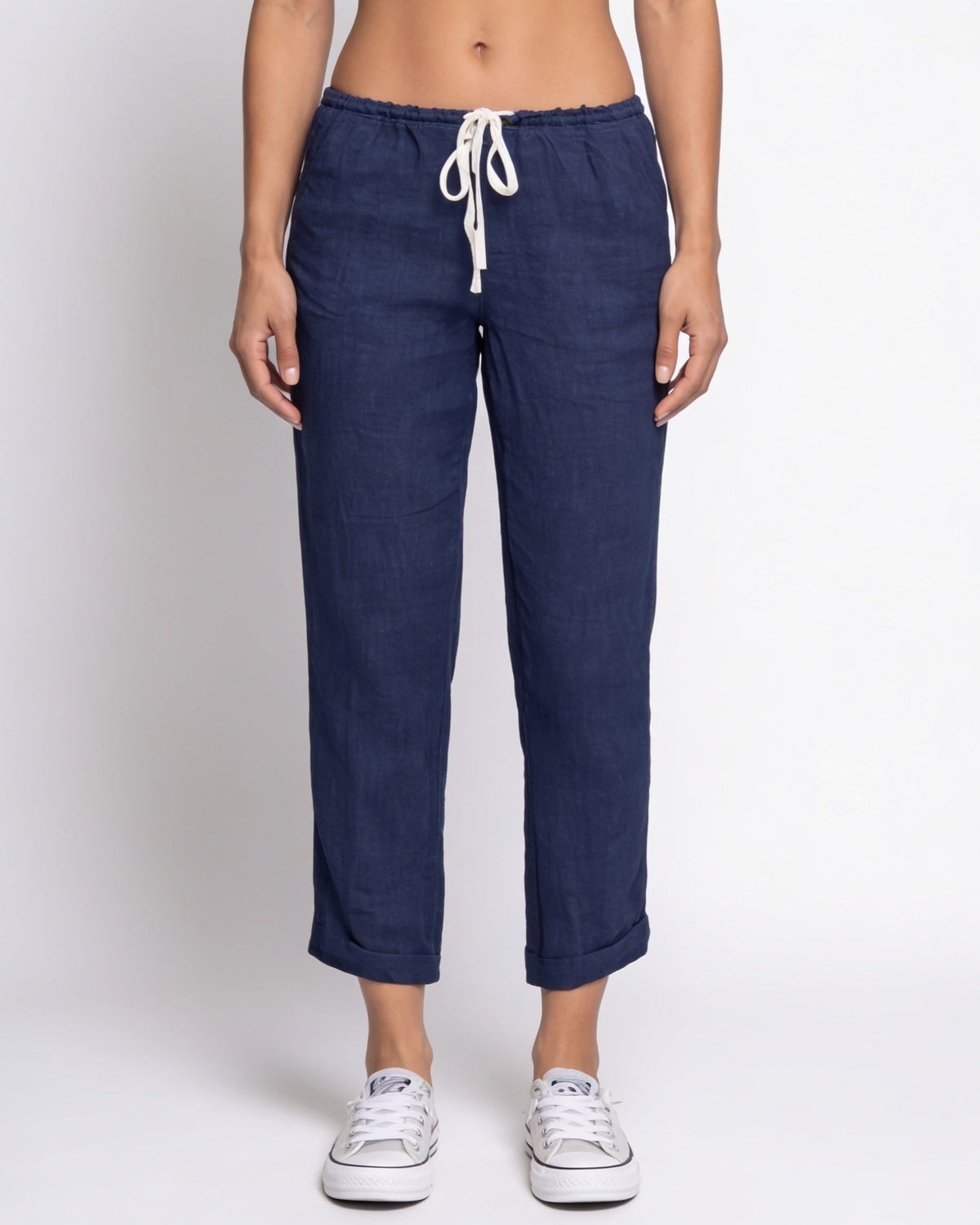 Cotton Linen Drawstring Trousers