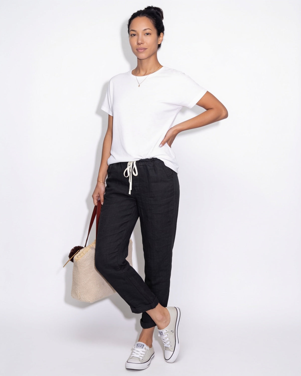 Cotton Linen Drawstring Trousers