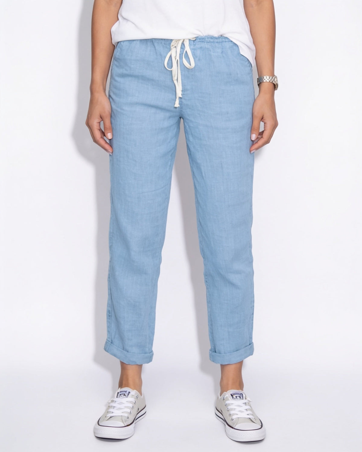 Cotton Linen Drawstring Trousers