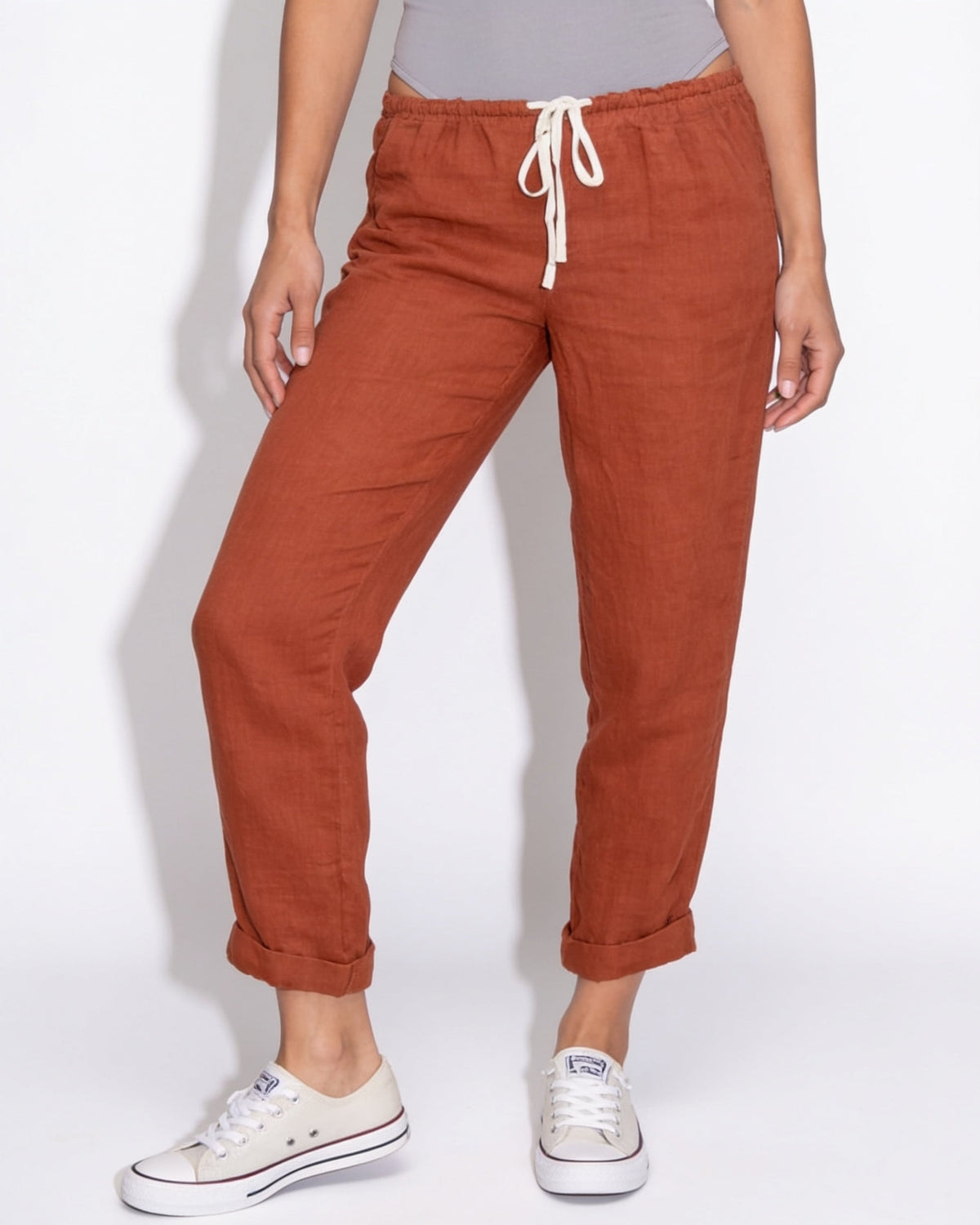 Cotton Linen Drawstring Trousers