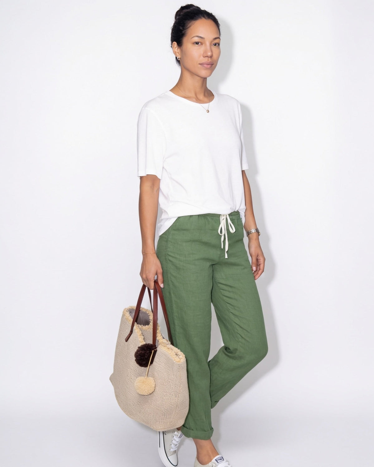 Cotton Linen Drawstring Trousers