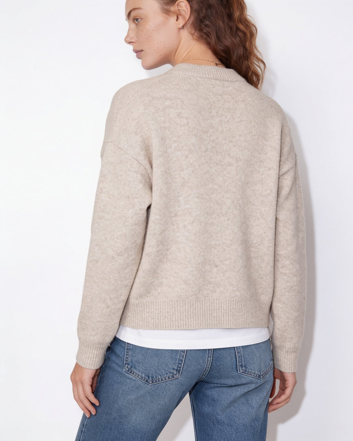 Ribbed Crew Neck Cropped Cardigan