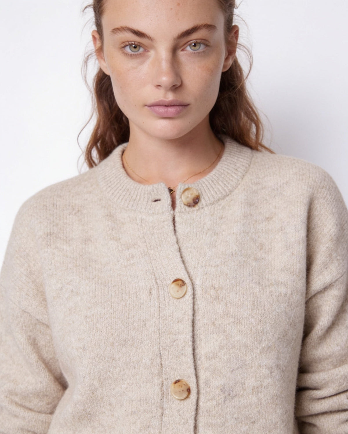 Ribbed Crew Neck Cropped Cardigan