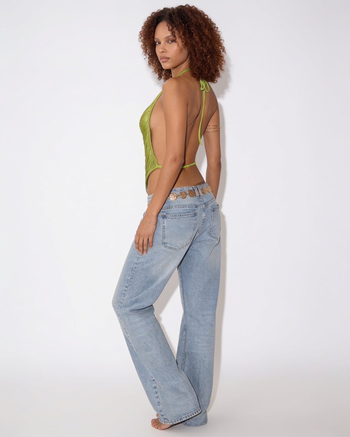 Fringe Halterneck Backless Top