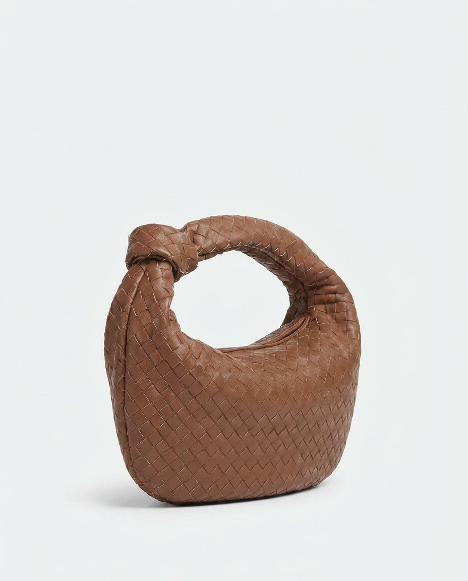 Knotted Woven Hobo Bag