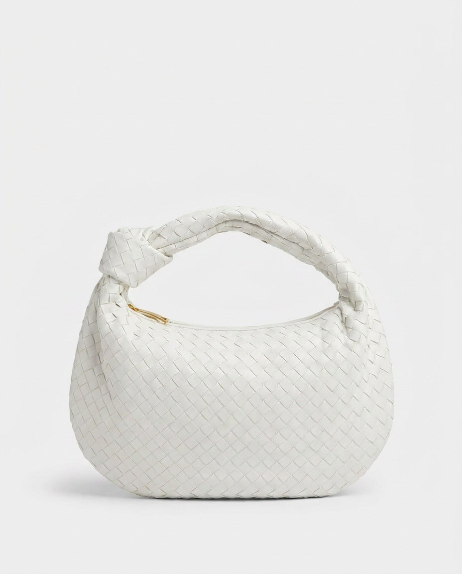 Knotted Woven Hobo Bag