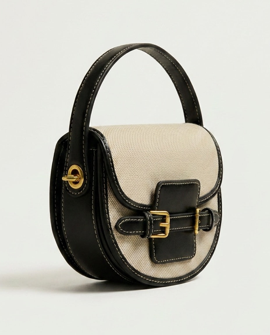 Buckle-Strap Saddle Mini Bag