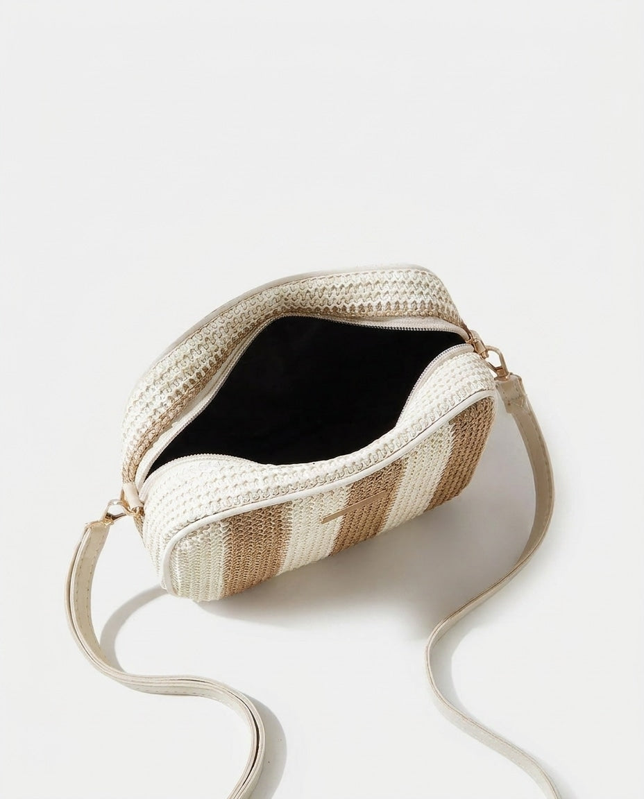 Striped Woven Crossbody Bag