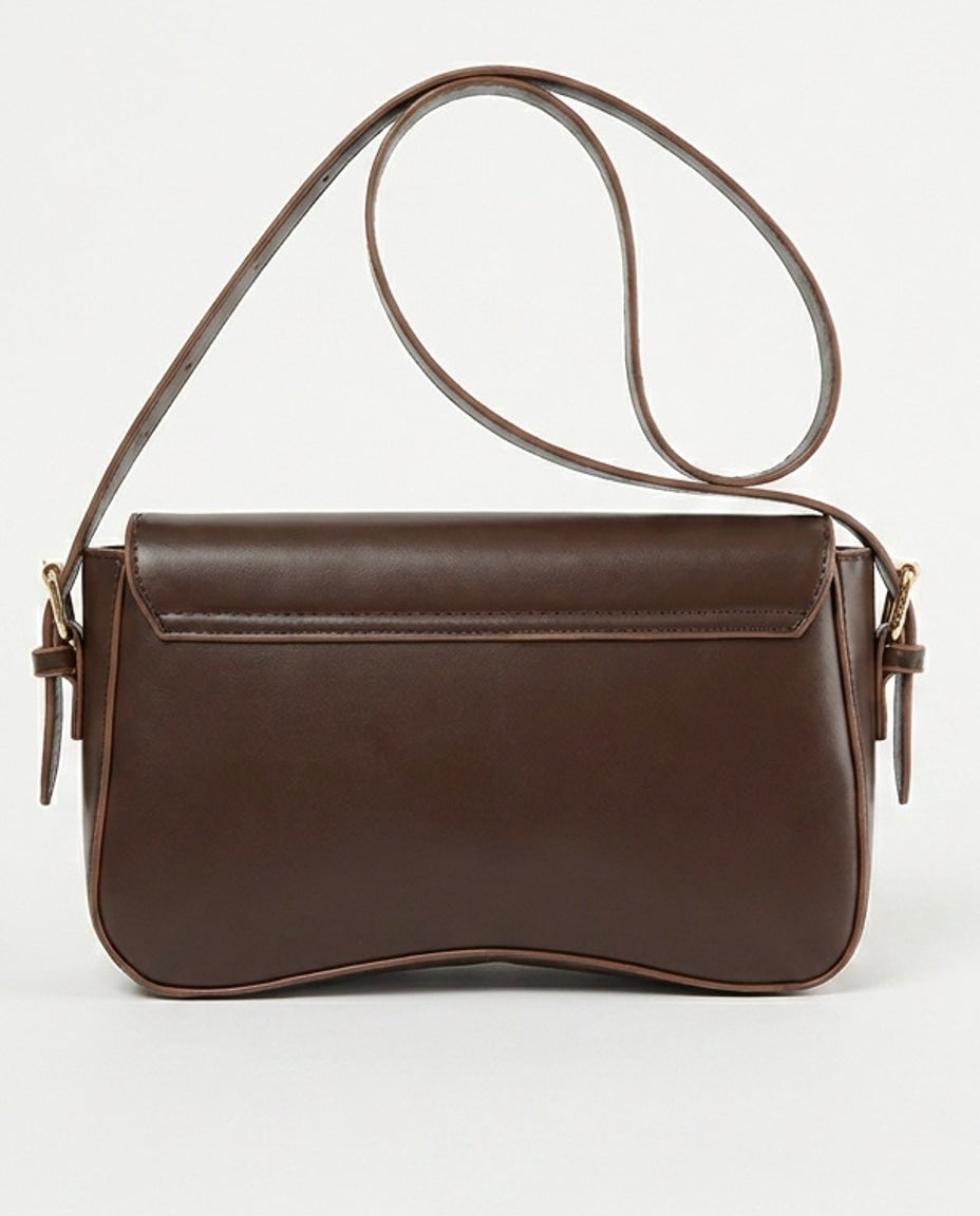 Curved Flap Shoulder Bag