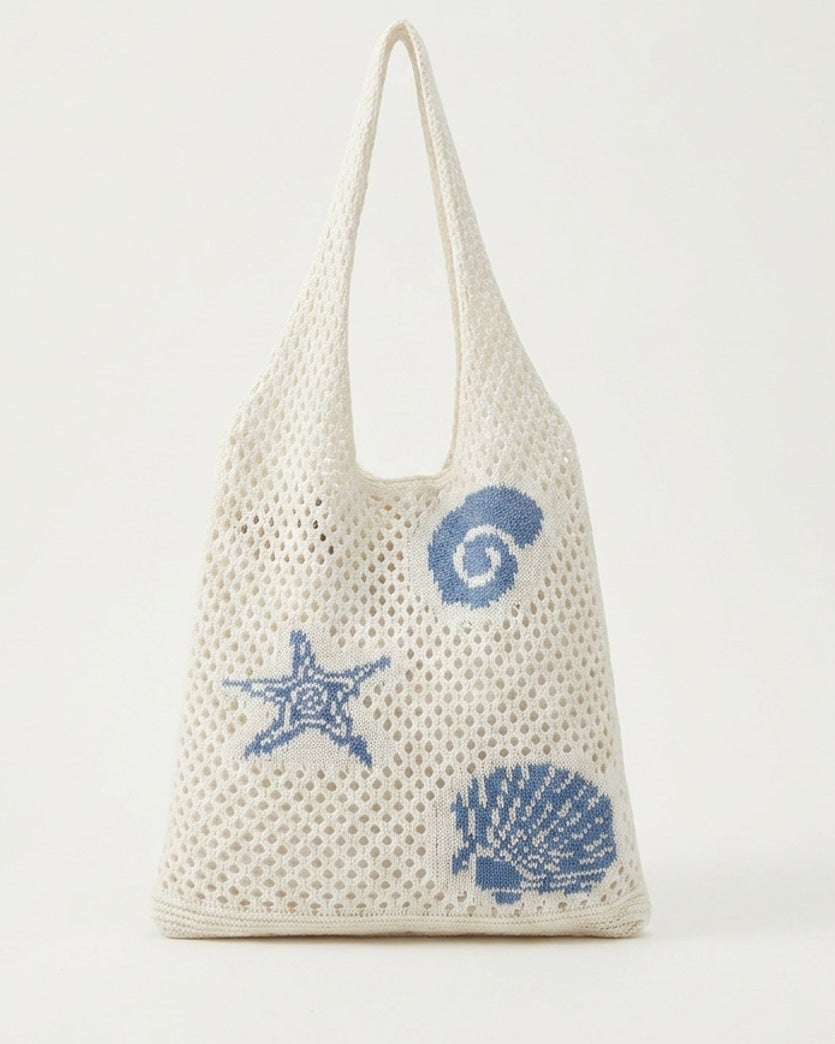 Crochet Motif Shoulder Tote Bag