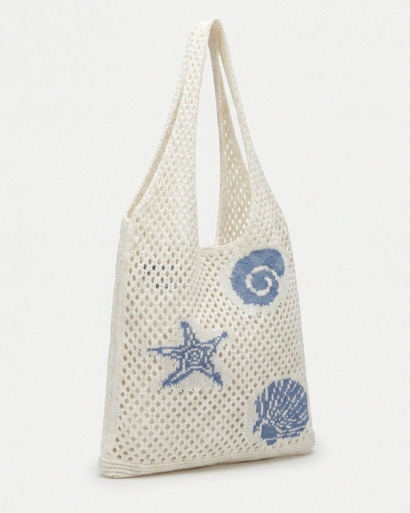 Crochet Motif Shoulder Tote Bag