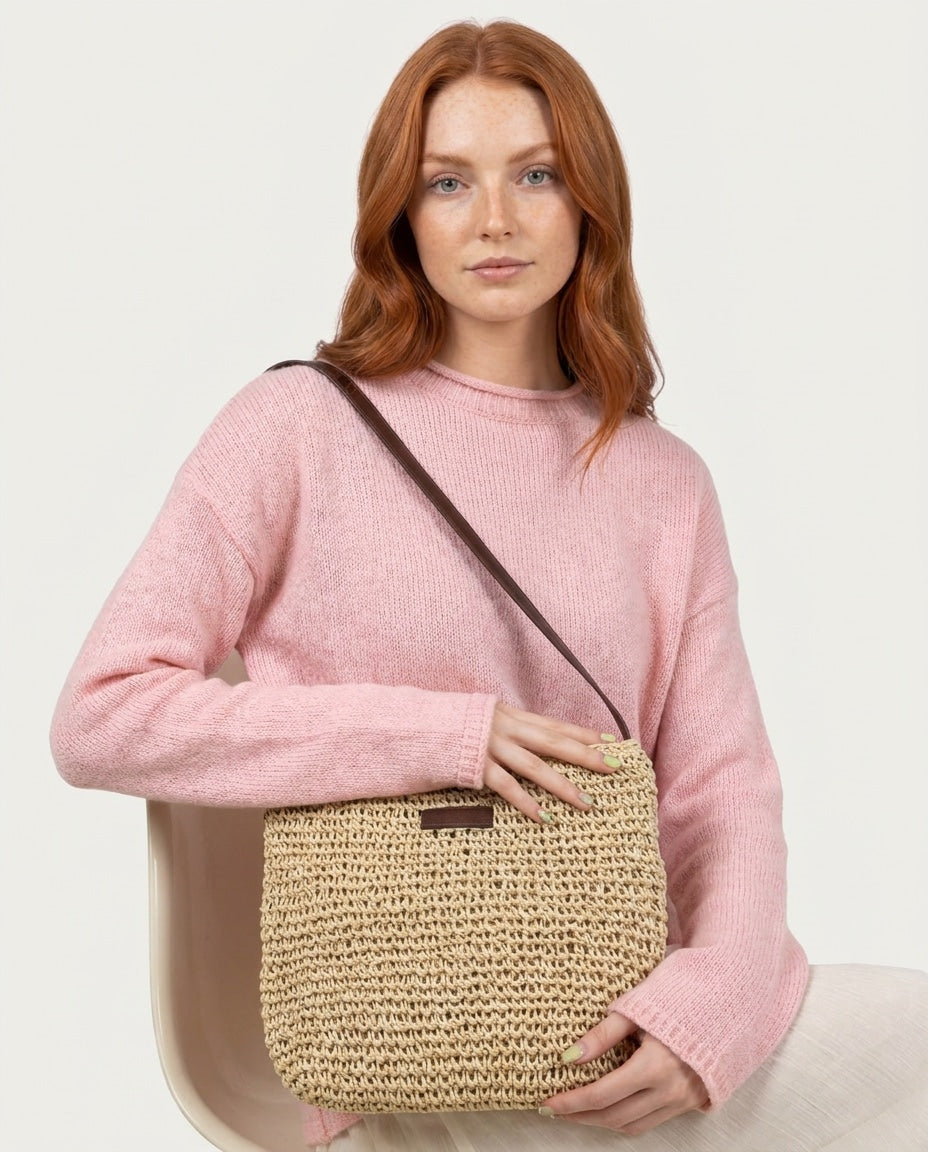 Woven Slouchy Hobo Bag