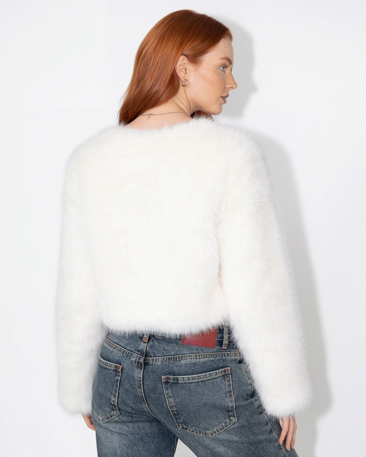 Cropped Faux Fur Jacket