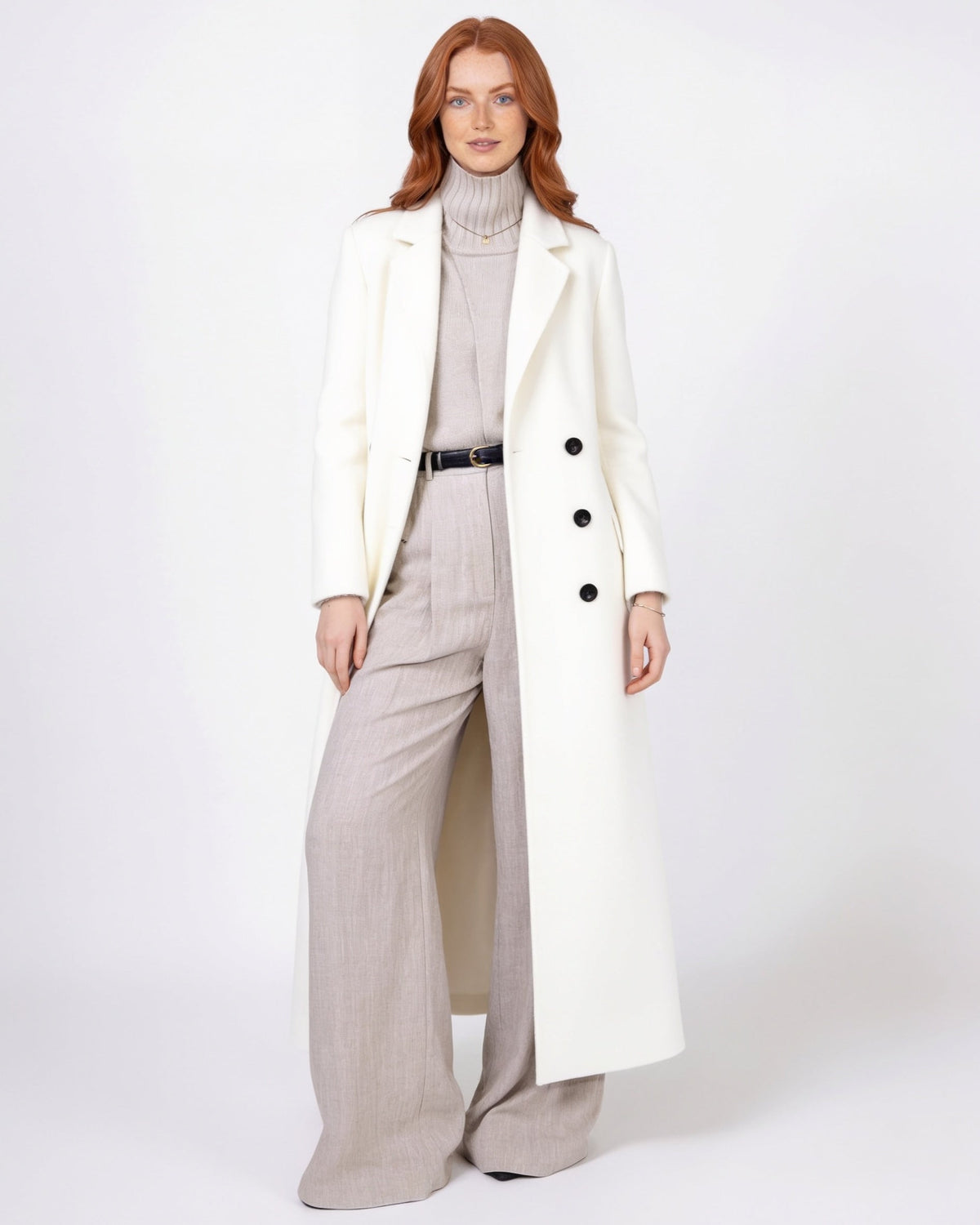 Notch Lapel Single-Breasted Maxi Coat