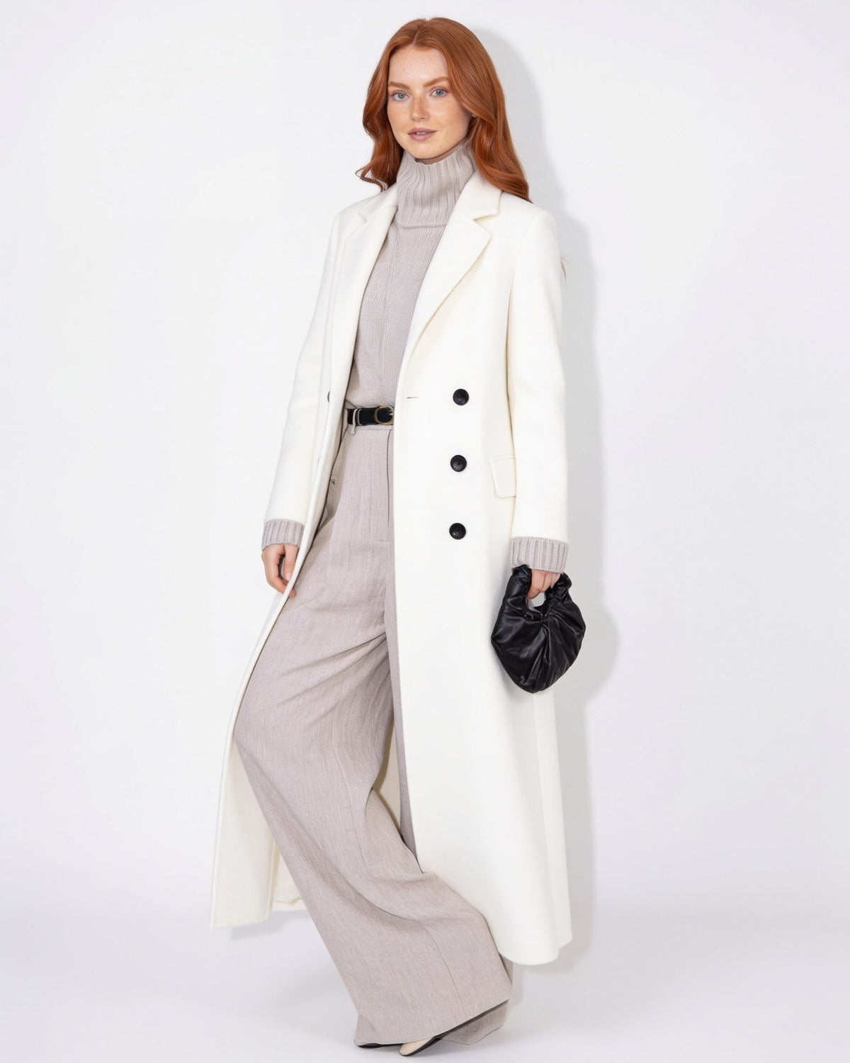 Notch Lapel Single-Breasted Maxi Coat