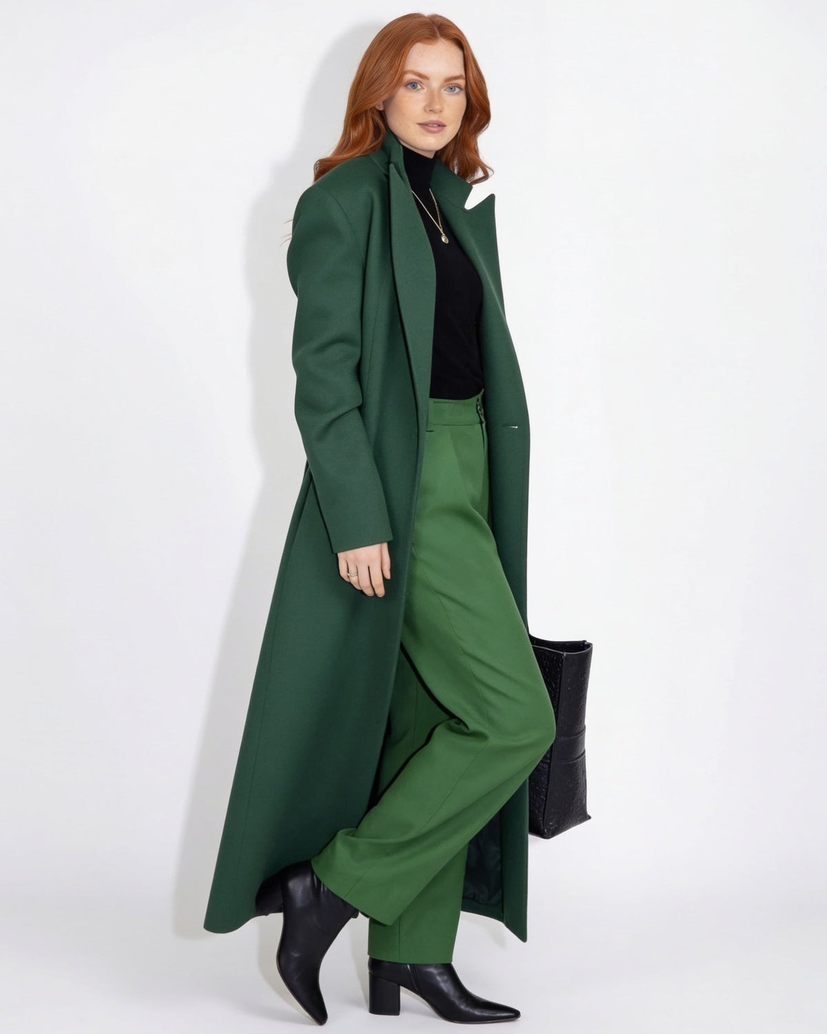 Notch Lapel Single-Breasted Maxi Coat