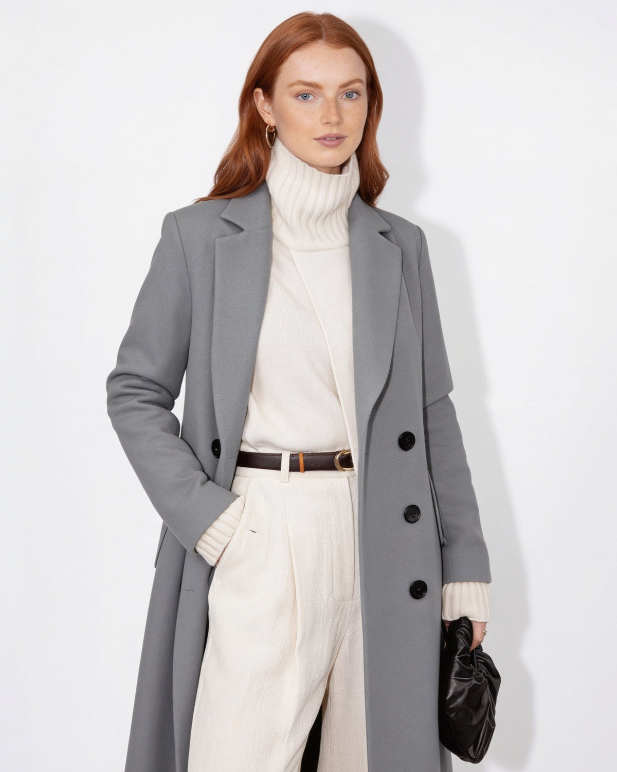 Notch Lapel Single-Breasted Maxi Coat
