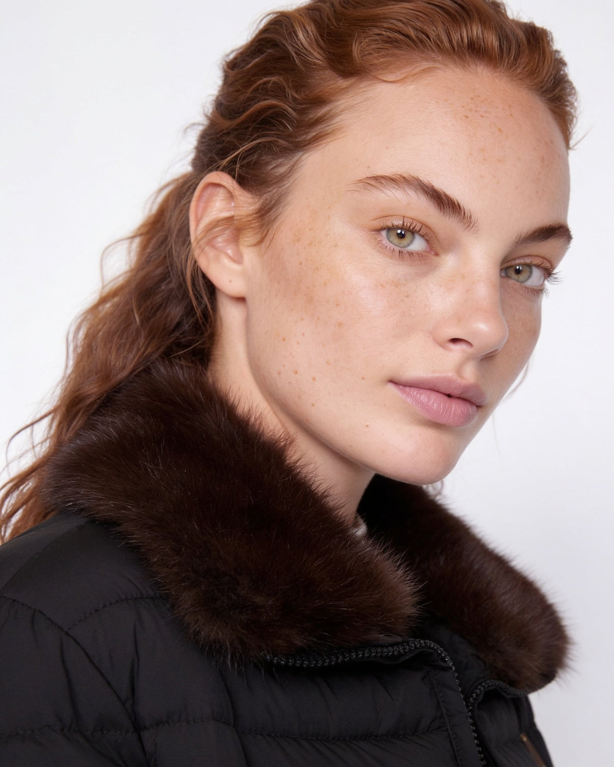 Faux Fur Collar Cropped Puffer Jacket
