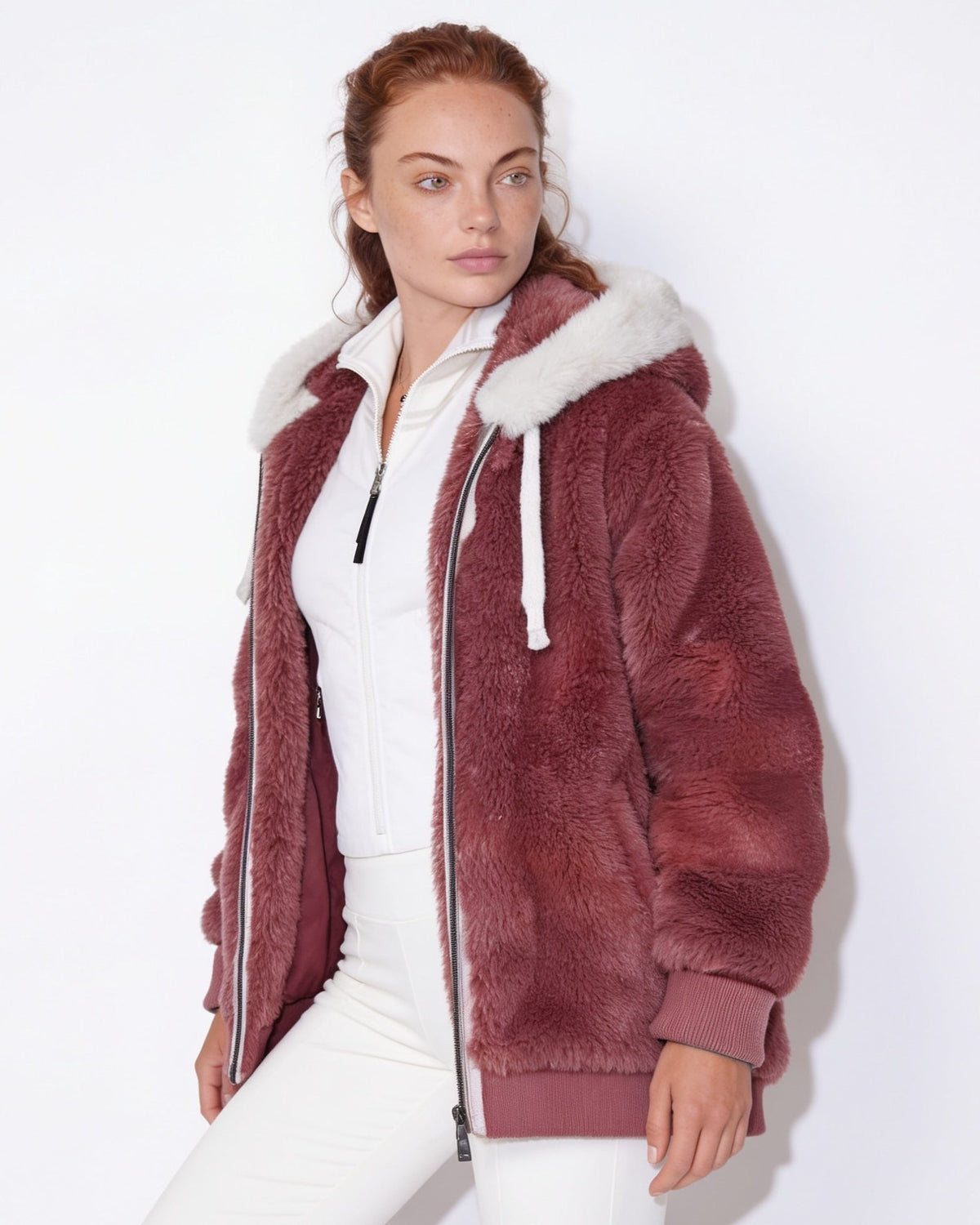 Hooded Faux Fur Coat