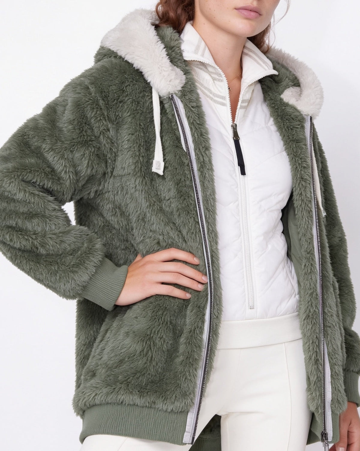 Hooded Faux Fur Coat