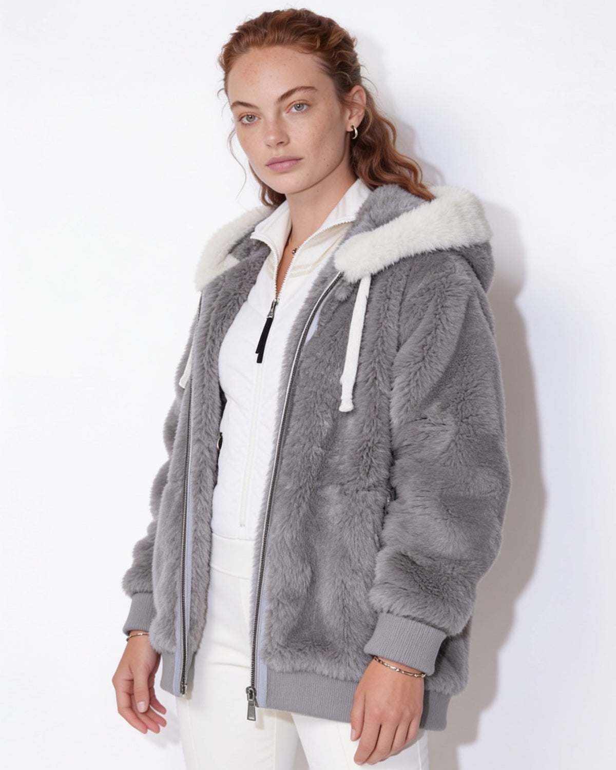 Hooded Faux Fur Coat
