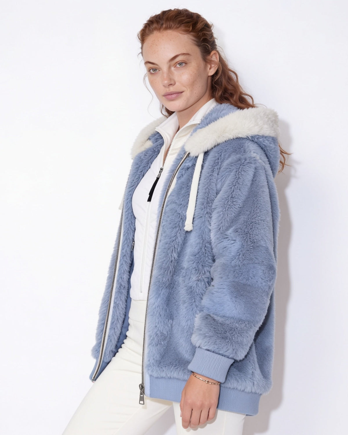 Hooded Faux Fur Coat