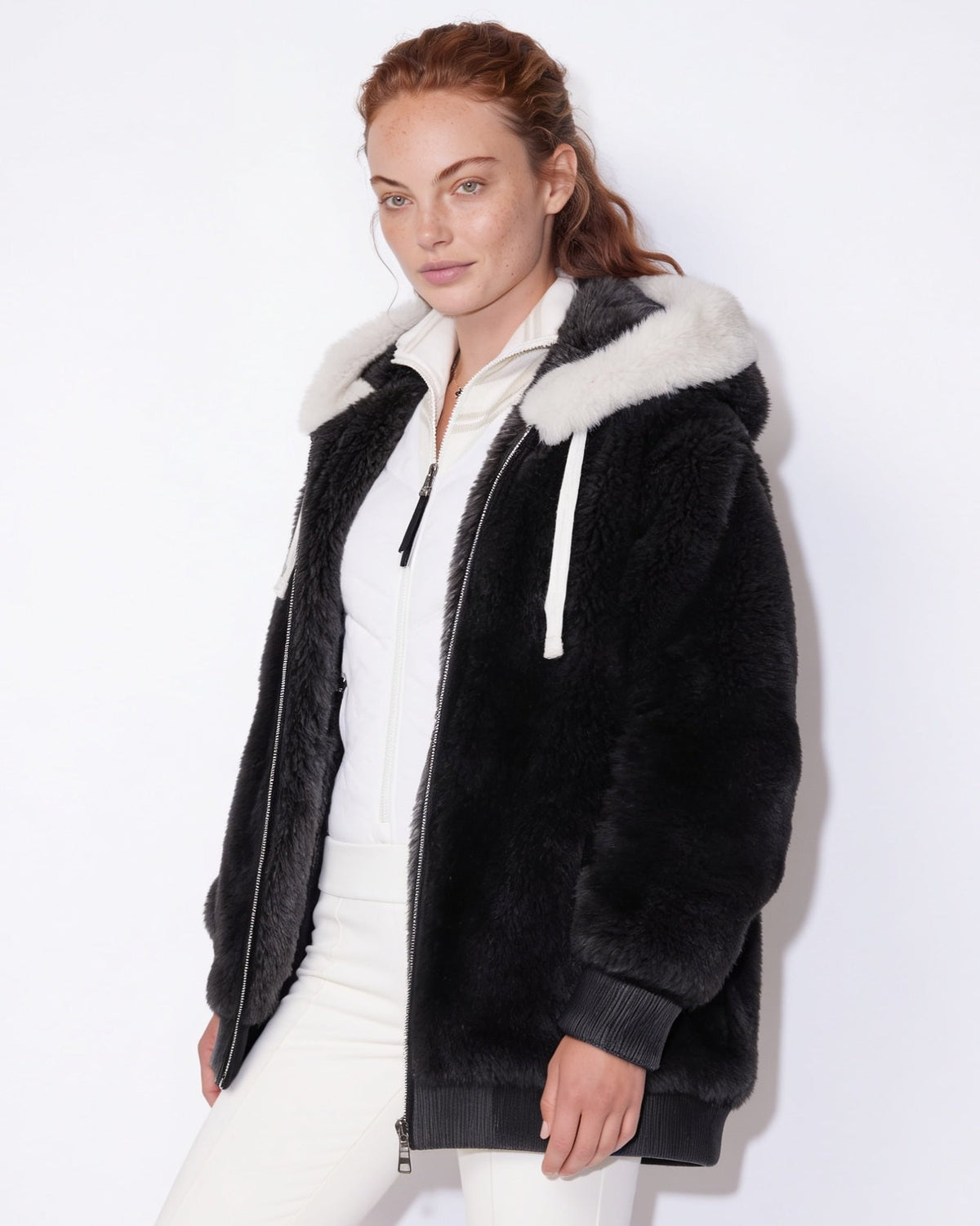 Hooded Faux Fur Coat