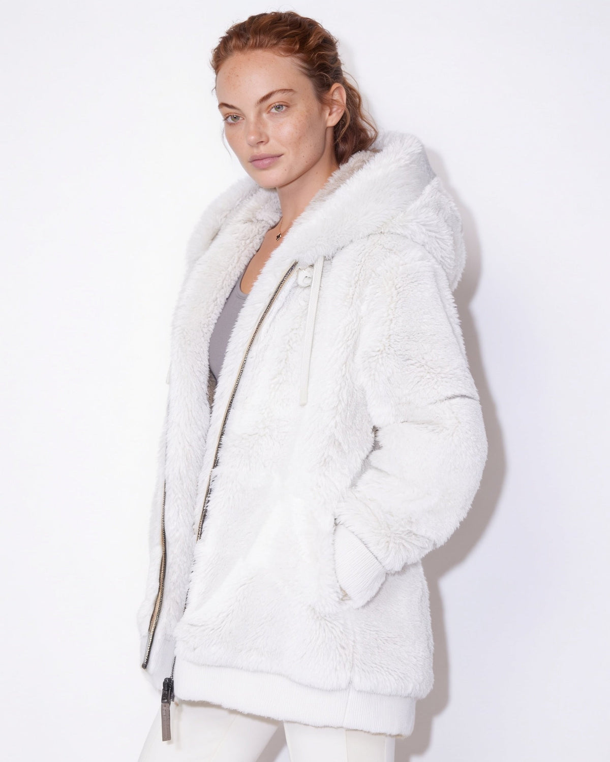 Hooded Faux Fur Coat