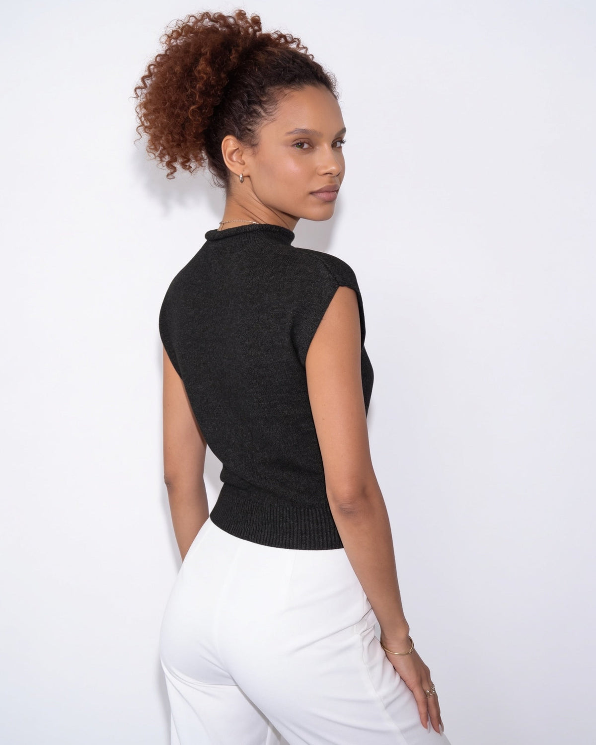 Sleeveless Mock Neck Top
