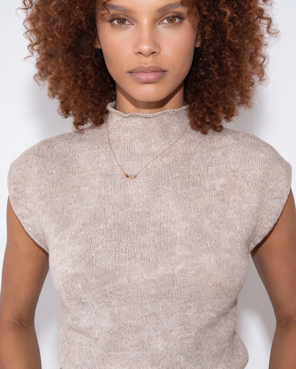 Sleeveless Mock Neck Top